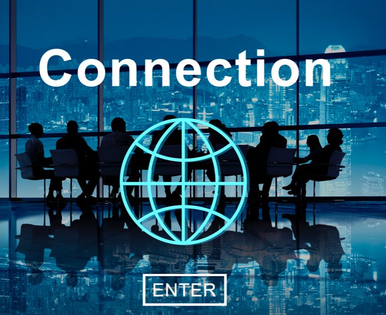 A foreground backlink connection strategies, with digital marketer's silhouette on the background.