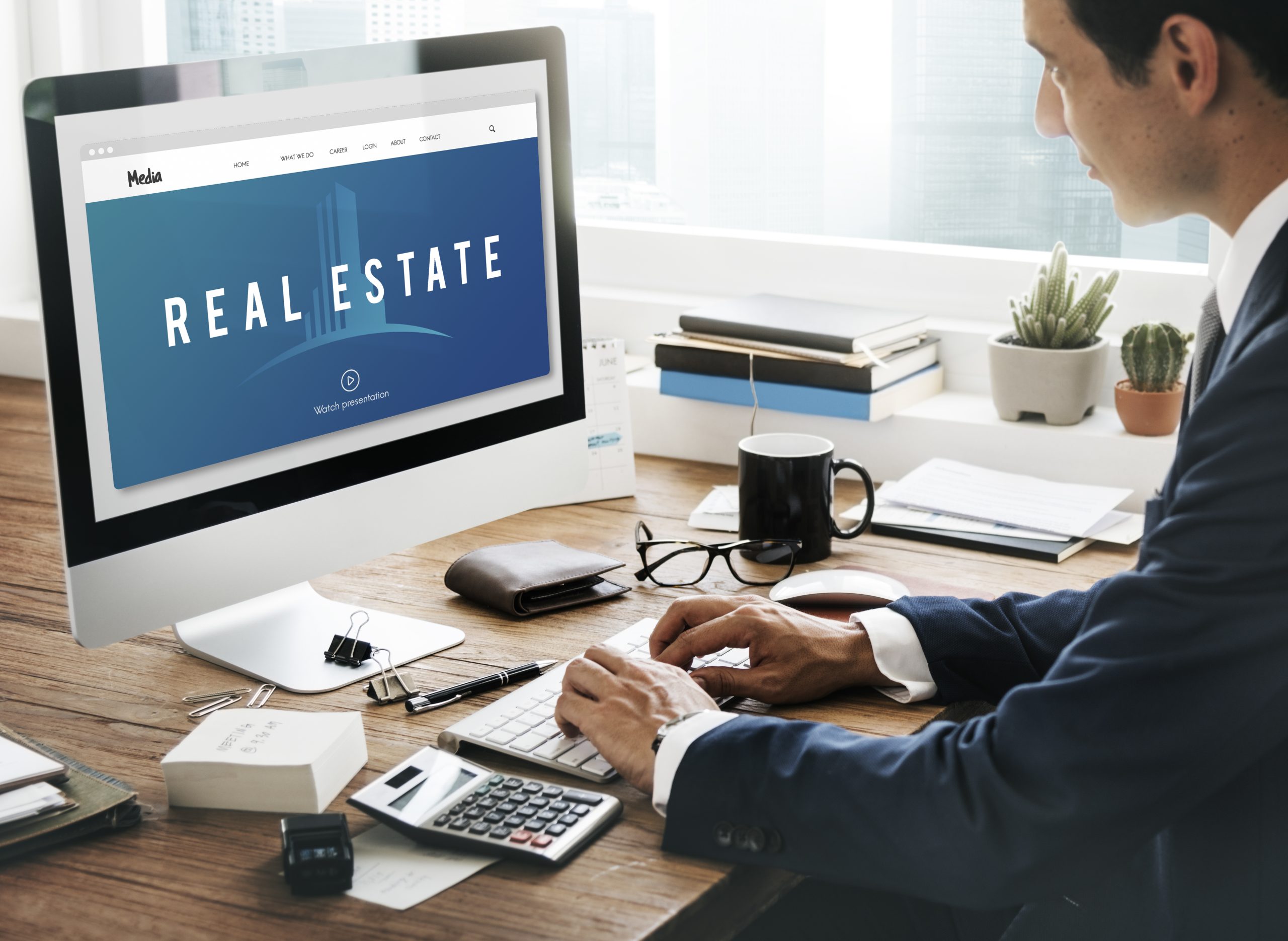 A real estate website shown on a computer screen.