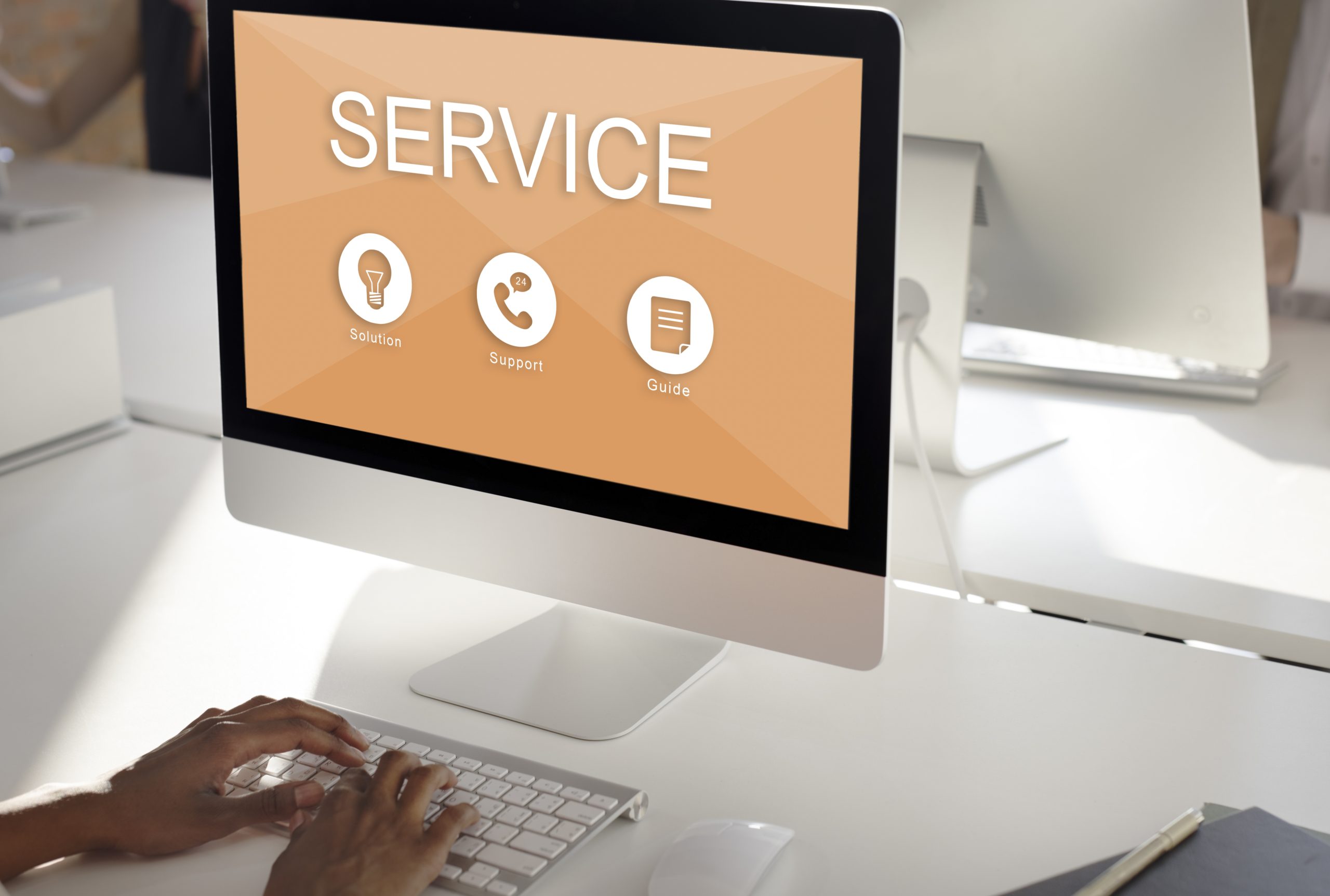 An image of service support solution guide on SEO for service industries