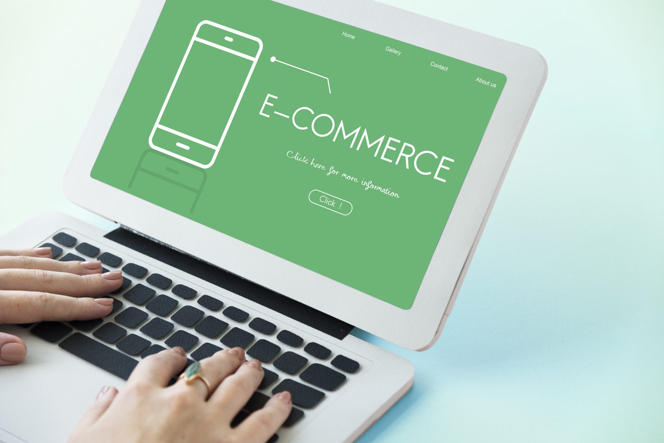 An e-commerce application or software shown on a laptop screen